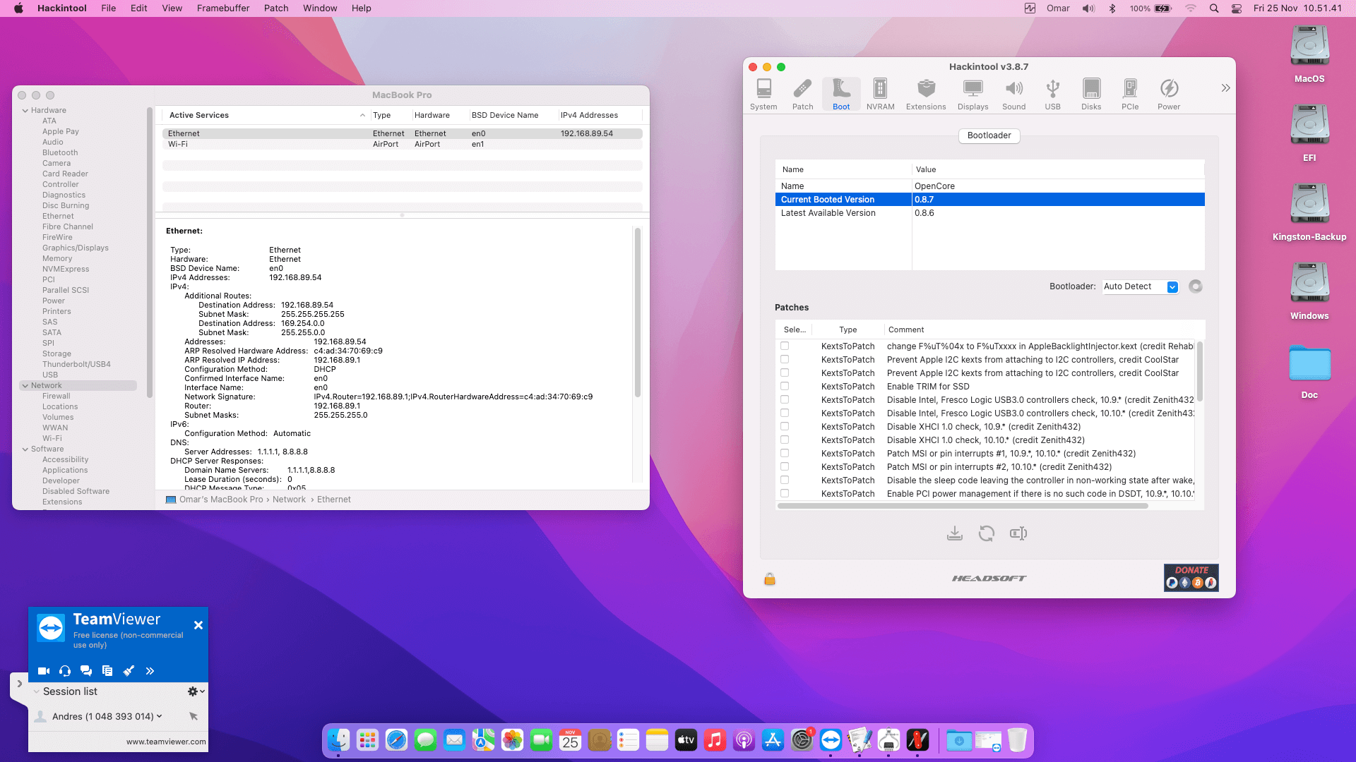 Asus TUF Gaming FX505GE I7T01T [CoffeeLake   Intel UHD 630 + I2C]   OpenCore 8